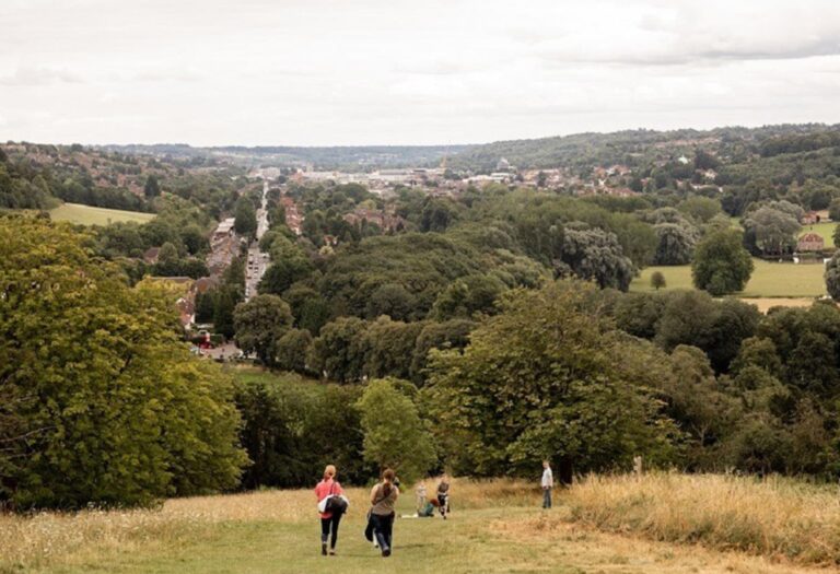 People walking in a park