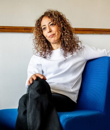 A person sitting on a chair